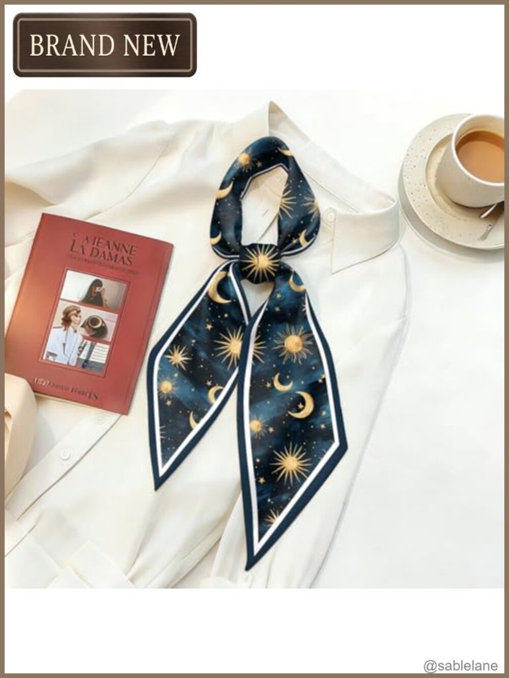 Satin Silk Feeling Fashion Scarf, Multipurpose Hair Neck Scarf - Picture 2 of 6